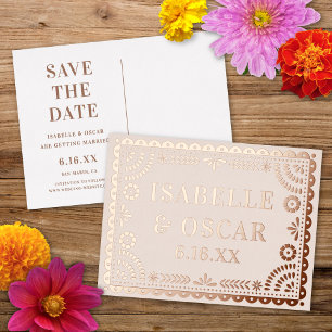 Faire-Part de Mariage Papel Picado Neutre en Feuil