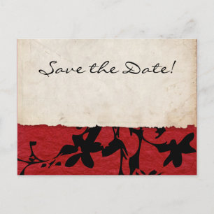 Faire-Part de Mariage Papier Déchiré Rouge et Noir