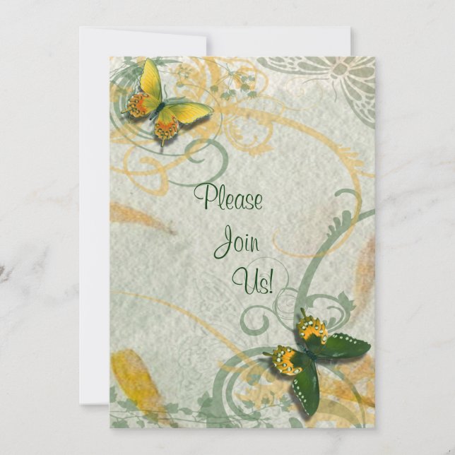 Faire-part de mariage papillon (Devant)