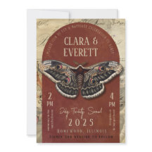 Faire-part de mariage papillon vintage avec arche 