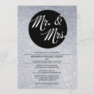 Faire-part de mariage Parties scintillant argent