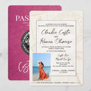 Faire-part de mariage Passeport de Magenta Costa R
