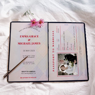 Faire-part de mariage Passeport Destination Voyage