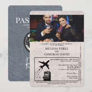 Faire-part de mariage Passeport Reno Argent