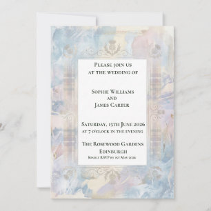Faire-part de mariage Pastel Tartan Thistle