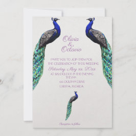 Faire-part de mariage Peacock
