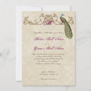 Faire-part de mariage Peacock & Etchs vintage