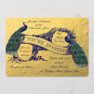 Faire-part de mariage Peacock Or