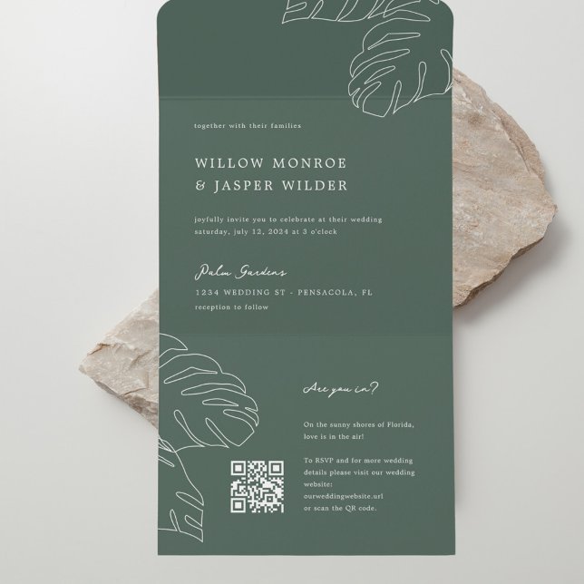 Faire-part de mariage Pensacola avec RSVP QR Code (Créateur téléchargé)