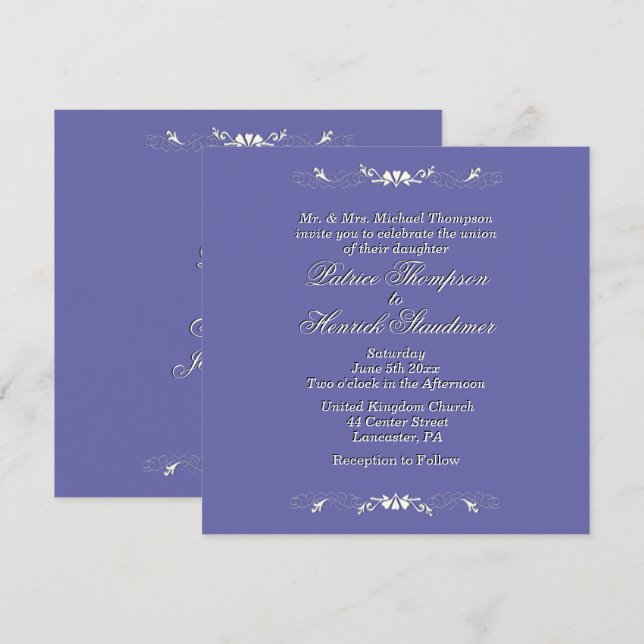 Faire-part de mariage périphérique (Devant / Derrière)