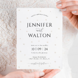 Faire-part de mariage perles blanches