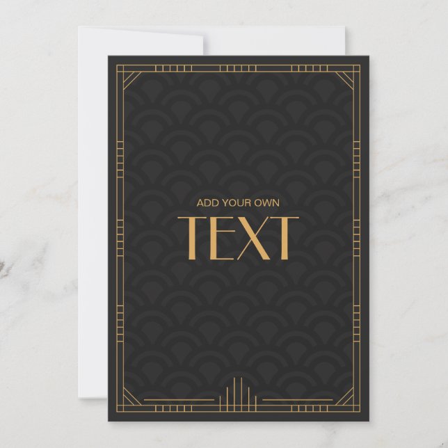 Faire-part de mariage personnalisable Art Déco Bla (Devant)