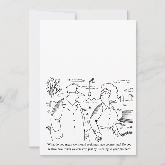 Faire-part de mariage personnalisable humoristique (Devant)