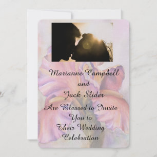 Faire-part de mariage PERSONNALISABLE ROSE IRIS