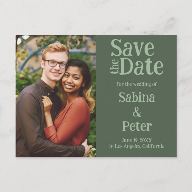 Faire-part de mariage personnalisé avec photo SAVE (Devant)