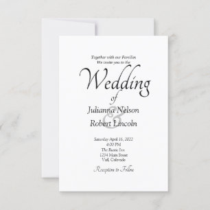 Faire-part de mariage personnalisé blanc