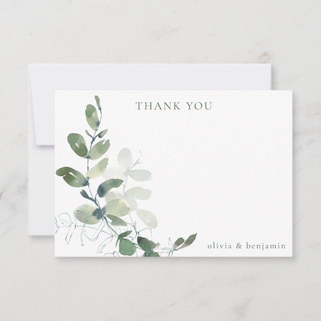 Faire-part de mariage personnalisé Eucalyptus bota (Devant)