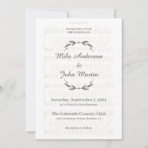 Faire-part de mariage personnalisée avec partition