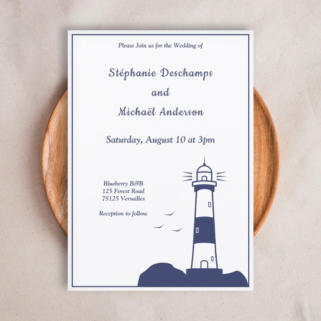 Faire-part de mariage phare (Lighthouse Wedding Invitation)