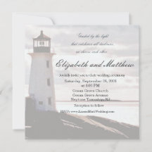 Faire-part de mariage phare guidé par la lumière