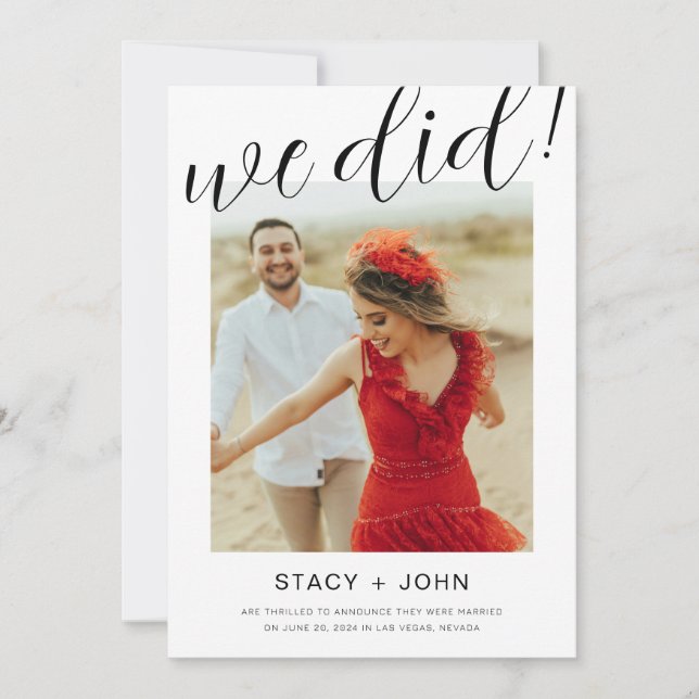 Faire-part de mariage photo (Devant)