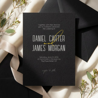 Faire-part de mariage photo avec typographie noire