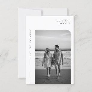 Faire-Part de Mariage Photo Bohème Élégant Pas Che