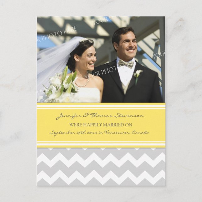 Faire-part de mariage Photo Cartes postales Gris (Devant)