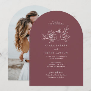 Faire-part de mariage photo citrouille Bourgogne e
