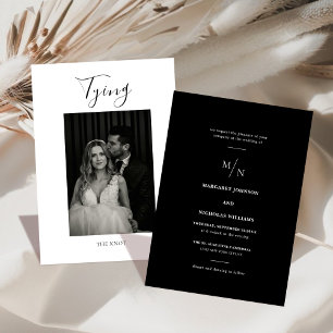 faire-part de mariage photo classique en noir et b