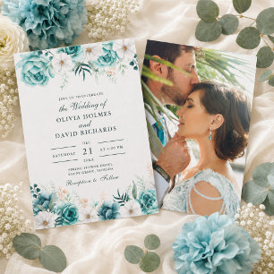 Faire-Part de Mariage Photo Couple Botanique Sarce