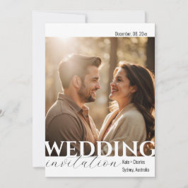 Faire-part de mariage photo de code QR unique simp