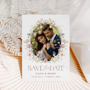 Faire-part de mariage photo de fleurs sauvages pas