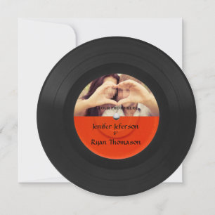 faire-part de mariage photo d'enregistrement vinyl