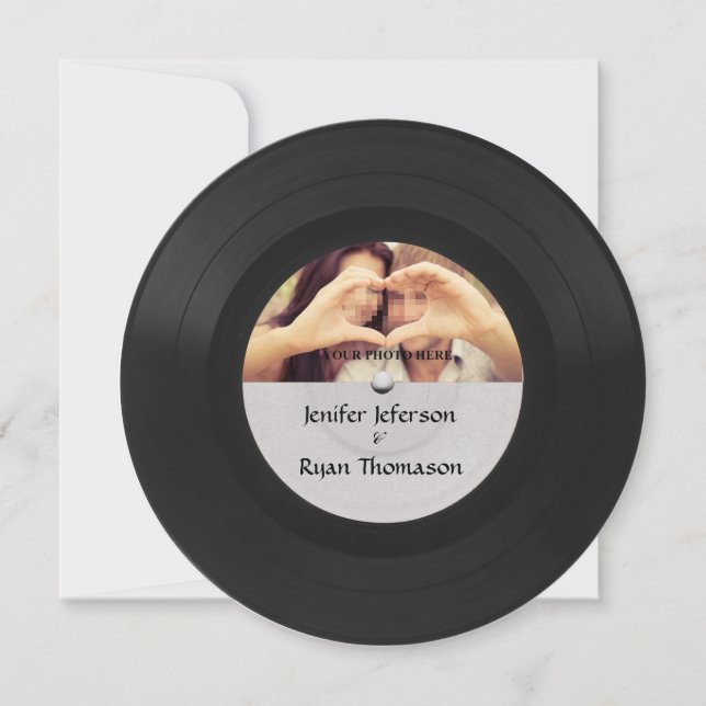 faire-part de mariage photo d'enregistrement vinyl (Devant)