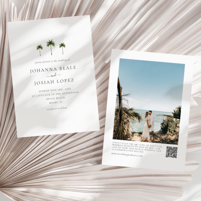 Faire-part de mariage photo du code QR Palm Tree (Créateur téléchargé)
