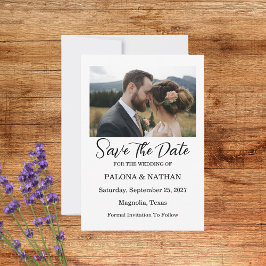 Faire-Part de Mariage Photo Écriture Moderne Save