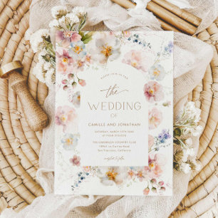 Faire-part de mariage photo fleur sauvage Bloom