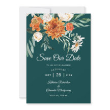 Faire-part de mariage photo floral automnal en ter