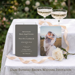 Faire-part de mariage photo marron Luxe Neutre Esp