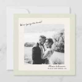 Faire-part de mariage photo minimal vert