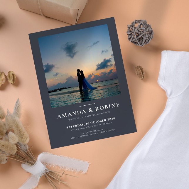 Faire-part de mariage photo minimaliste (Créateur téléchargé)