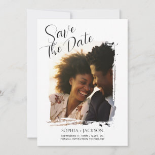 Faire-part de mariage photo minimaliste moderne