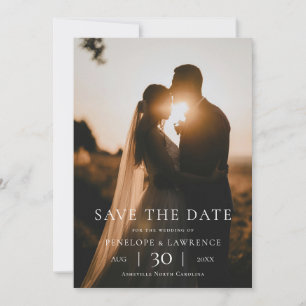 Faire-part de mariage photo minimaliste moderne