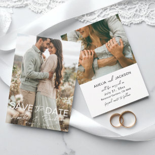 Faire-part de mariage photo moderne