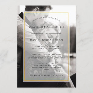 Faire-part de mariage photo moderne