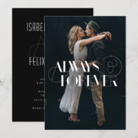 Faire-part de mariage photo moderne, toujours et j