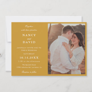Faire-part de mariage photo moutarde