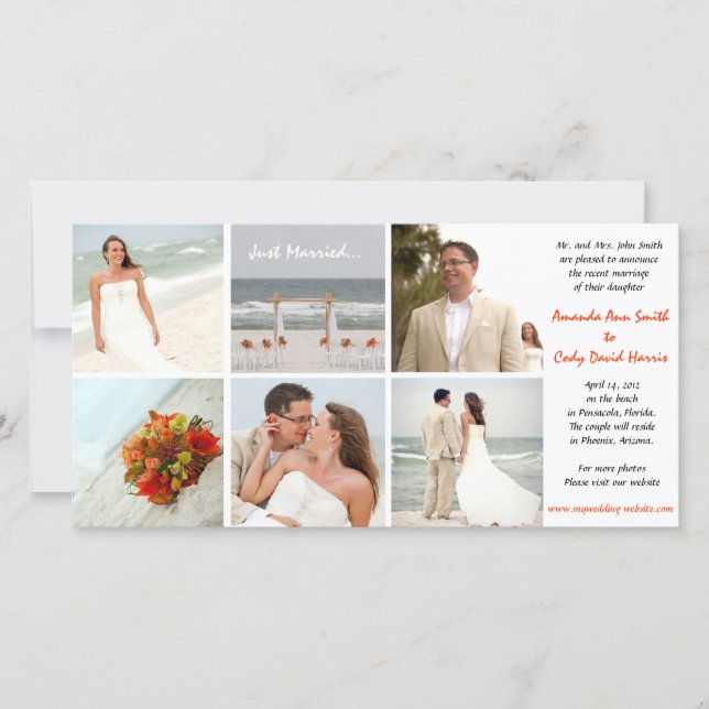 Faire-part de Mariage photo personnalisé (Devant)