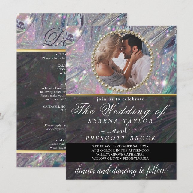 Faire-part de mariage photo personnalisée (Devant / Derrière)